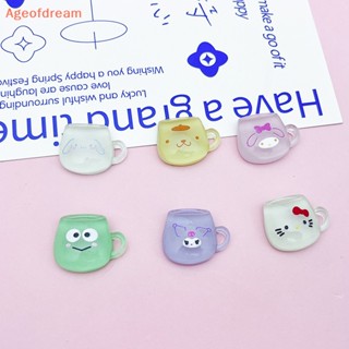 SANRIO [Ageofdream] ใหม่ แผ่นเรซิ่นเรืองแสง ลายการ์ตูนซานริโอ้ ขนาดเล็ก แฮนด์เมด Diy อุปกรณ์เสริม สําหรับทํากิ๊บติดผม 10 ชิ้น