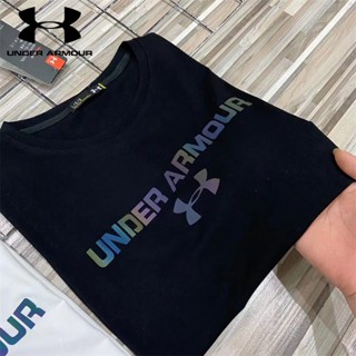 Under Amour เสื้อยืดคอกลม แขนสั้น ผ้าฝ้าย 100% ลายเส้นด้ายคู่ 280 กรัม สําหรับผู้ชาย และผู้หญิง
