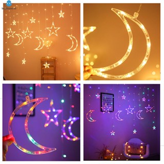 ม่านไฟ LED รูปดวงจันทร์ ดาว ขนาดเล็ก สไตล์แฟรี่