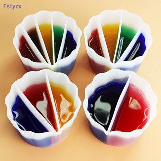 Fstyzx ถ้วยซิลิโคน แบ่งช่อง 5 ช่อง สําหรับเทสีอะคริลิค FY