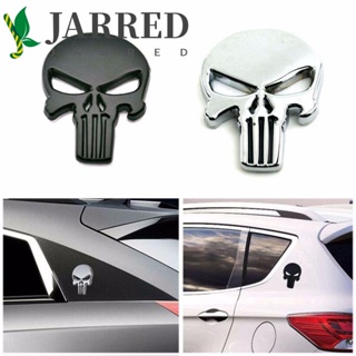 Jarred สติกเกอร์โลหะ ลายหัวกะโหลก สีเงิน กันน้ํา สําหรับติดตกแต่งรถยนต์ รถจักรยานยนต์