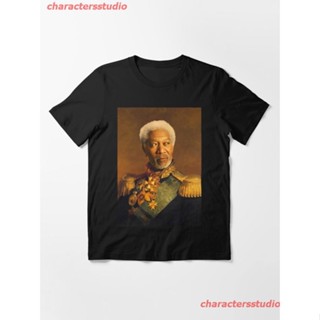 ดีมาก New Morgan Freeman Portrait Essential T-Shirt เสื้อยืด ดพิมพ์ลาย เสื้อยืดผ้าฝ้าย คอกลม cotton ความนิยม sale Unisex