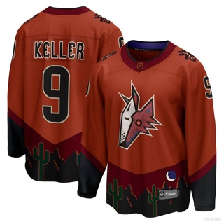 เสื้อกีฬาแขนยาว ลาย HQ1 NHL Arizona Coyote Keller Jersey พลัสไซซ์ QH1