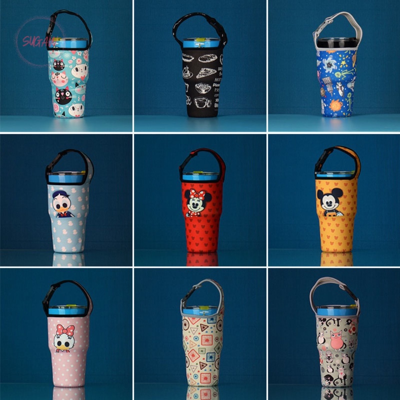 กระเป๋าขวดน้ํา Tumbler Case Holder Bag Thermos Cup Sleeve Car Cup Holder Cover Aquaflask Stanley Bottle Cover Strap for Tyeso Vacuum Insulated Mug SUGAW