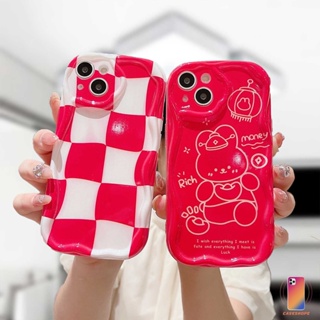 เคสโทรศัพท์มือถือ ขอบโค้ง ลายการ์ตูนกระต่ายปีใหม่ 3D สีแดงวาว สําหรับ Samsung A14 A22 A13 A04 A04S A52 A12 A03 A03S A23 A32 A50 A02S A20 A51 A24 A50S A30S A52S A30 M12 M22 M32 A125 A13 Lie A14 LTE A037F F12 M04 M10S M02S A025 A205 A305 F02S