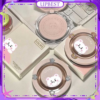 ♕ Uslike Bear Makeup Powder Cake Matte Fawless Oil Control Lightweight Natural Whitening Setting Loose Powder Concealer Long Lasting Face Makeup 4 Colors UPBEST