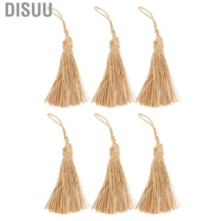 Disuu 6Pcs Natural Jute Tassels Simple Rustic Style Widely Used Bookmark