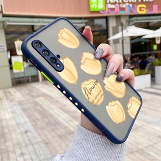 เคสโทรศัพท์มือถือ ซิลิโคนนิ่ม ใส กันกระแทก ลายดอกไม้สีเหลือง สําหรับ Huawei Nova 5T Honor 20 Pro