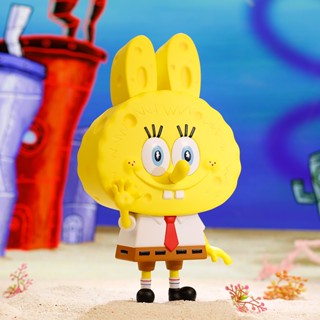 Popmart POPMART LABUBU ตุ๊กตาฟิกเกอร์ SpongeBob SquarePants ของขวัญวันเกิด สําหรับเด็กผู้หญิง