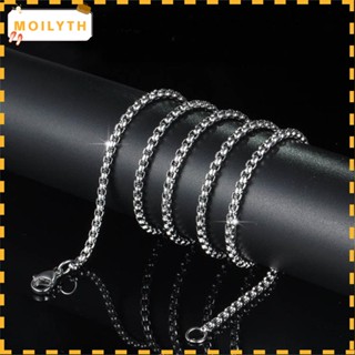 MOILY Women Men Stainless Steel Necklace Hip Hop Silver Rope Chain