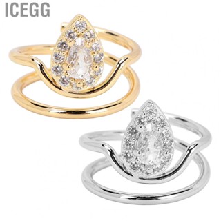 Icegg Women Rhinestone Nail Ring  Charming Healthy Environmentally Friendly for Girls