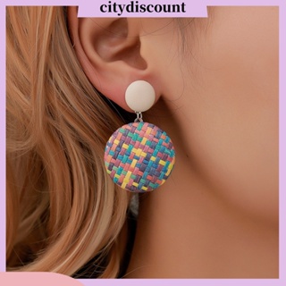 &lt;citydiscount&gt; ต่างหูสตั๊ด ห้อยจี้สาน ทรงเรขาคณิต ทรงกลม สไตล์โบโฮ สําหรับผู้หญิง