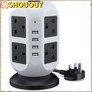 Shououy รางปลั๊กพ่วง 8 ทาง 4 พอร์ต USB 2 เมตร สําหรับ UK