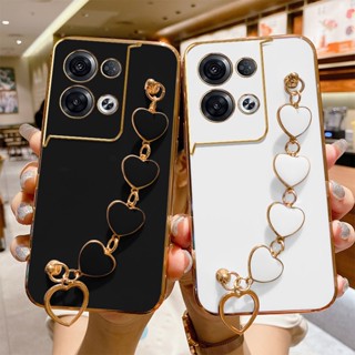 เคสโทรศัพท์มือถือ ขอบตรง ลายหัวใจ พร้อมสายคล้องมือ สําหรับ Infinix Note 30 Pro X678B