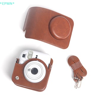 Epmn&gt; เคสกระเป๋าใส่กล้อง หนัง PU พร้อมสายคล้องไหล่ สําหรับ Instax Mini 12