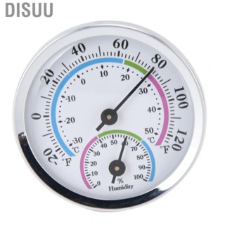 Disuu Mini Indoor  Hygrometer 2 In 1 Compact Structure Clear Scale Silve GS