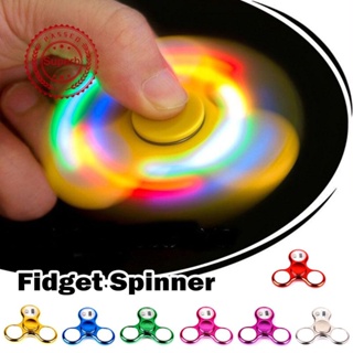 ของเล่น Fidget Spinner มีไฟ LED เรืองแสง บรรเทาความเครียด W0M8