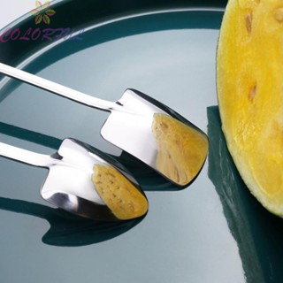 【COLORFUL】Shovel Spade Spoons Stainless Steel Teaspoons Creative Coffee Dessert Set