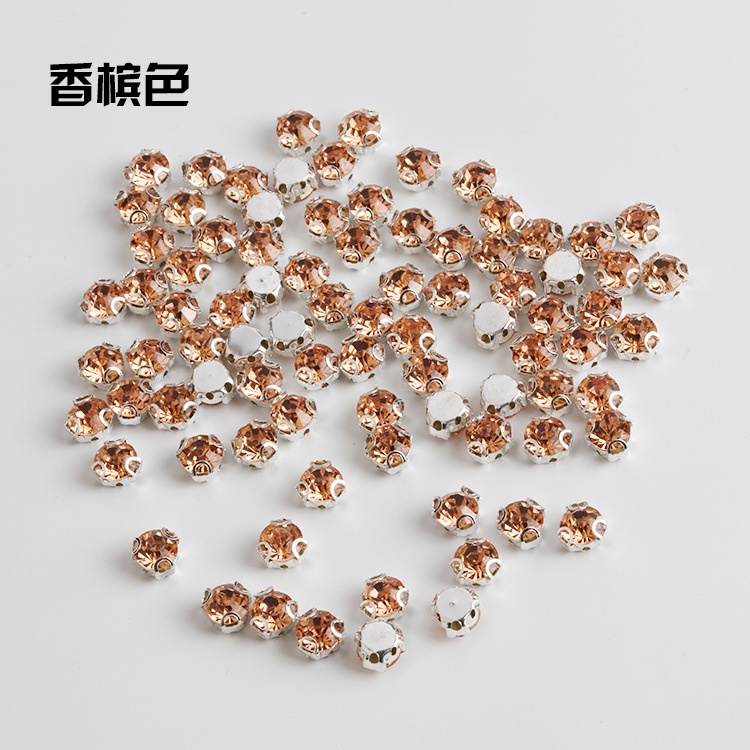 เพชรเทียม พลอยเทียม คริสตัล ทรงกลม 3D พร้อมกรงเล็บ สําหรับเย็บเสื้อผ้า ชุดเดรส ทํางาน - รูปที่ 2