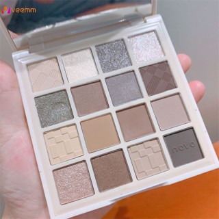 Novo 16 Color Eye Shadow Plate Elegant Silky Matte Fine Eye Makeup Flash Pearl Milk Tea Earth Color veemm