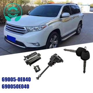 กระบอกล็อคประตูรถยนต์ 69005-0E040 พร้อมกุญแจ 2 ดอก สําหรับ Toyota Highlander 2007-2014