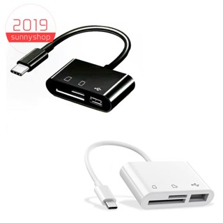 3 In1 อะแดปเตอร์การ์ดรีดเดอร์ Type-C Micro-USB SD TF OTG สําหรับ Samsung Galaxy แท็บเล็ต