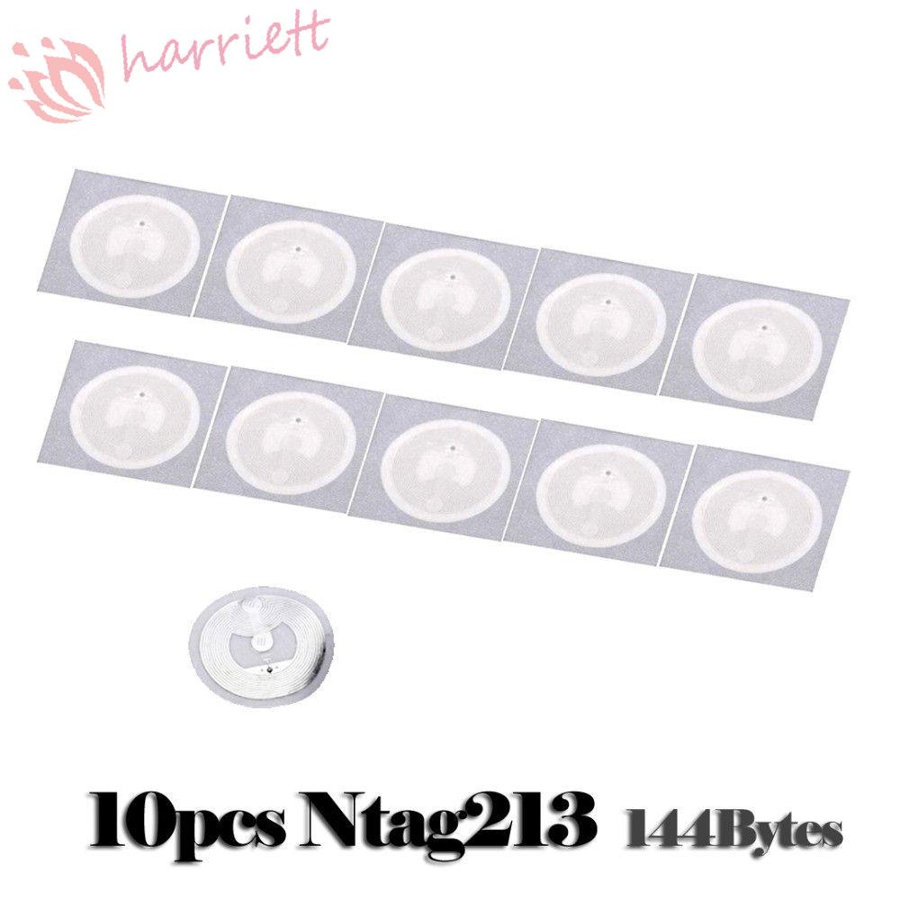 HARRIETT 10pcs NFC TAG Ultralight Tags Ntag213 Sticker ISO 14443A 13.56MHz RFID Key Token Patrol Universal Label/Multicolor