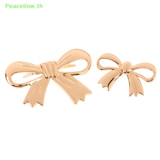 Peacellow บักเกิลติดกระเป๋า รูปผีเสื้อ ดอกไม้ โบว์ สีทอง 1 ชิ้น