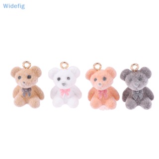 Widefig การ์ตูนหมี Flocking Ch DIY พวงกุญแจ สร้อยคอ สร้อยข้อมือ ต่างหู จี้ พวงกุญแจ เครื่องประดับ อุปกรณ์ทําสินค้าดี