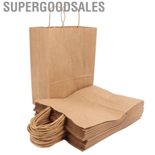 Supergoodsales 50PCS Kraft Paper Bags With Handle Reusable Tote Bag For Shopping  Packaging