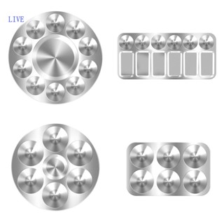Live ถาดพาเลทโลหะ ทรงสี่เหลี่ยมผืนผ้า ทรงกลม DIY สําหรับนักเรียน งานศิลปะ งานวันเกิด ปาร์ตี้