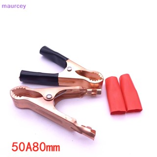 Maurcey คลิปปากจระเข้ 30A สีแดง และสีดํา สําหรับทดสอบรถตู้ 2 ชิ้น