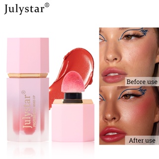 Julystar บลัชออนเนื้อลิขวิด ปลายฟองน้ํา นุ่ม เรียบเนียน คอนทัวร์ แต่งหน้า บลัชเชอร์ รูจ กันน้ํา ติดทนนาน ครีมมี่ เครื่องสําอาง