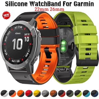 สายนาฬิกาข้อมือซิลิโคน 22 มม. 26 มม. สําหรับ Garmin Fenix 6X 6 Pro 7X 7 5X 5Plus Forerunner 945 935