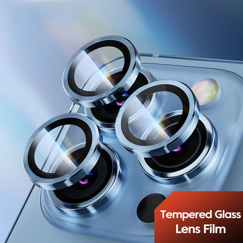 กระจกนิรภัยกันรอยหน้าจอ เลนส์กล้อง วงแหวนโลหะ สําหรับ iPhone Air 17 16 Air 17 16e 15 14 13 12 11 Pro Max 14 Plus