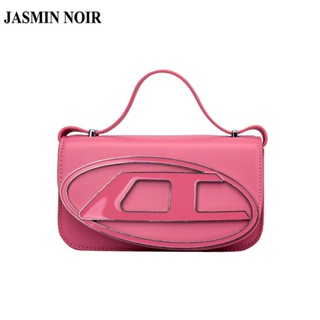 Jasmin NOIR กระเป๋าสะพายไหล่ หนัง PU ทรงสี่เหลี่ยมผืนผ้า พิมพ์ลายตัวอักษร เรียบง่าย สําหรับสตรี