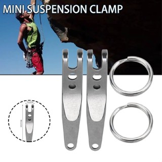 2x Outdoor Belt Clip Stainless Steel Suspension Pocket Clips Key Holder Keychain