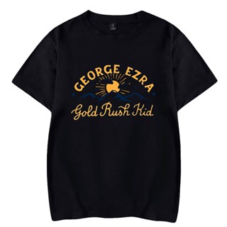 เสื้อยืดแขนสั้นลําลอง คอกลม พิมพ์ลายนักร้อง George Ezra สไตล์ฮาราจูกุ แฟชั่นสําหรับผู้ชาย