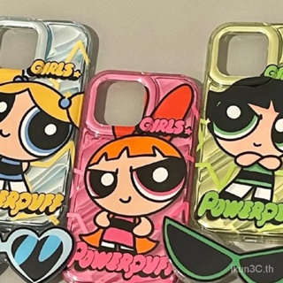 เคสโทรศัพท์มือถือใส แบบนิ่ม ลายการ์ตูน Powerpuff Girls กันกระแทก สําหรับ Apple Iphone 14 13 12 11 8P NJQP