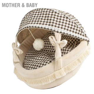  Mother &amp; Baby Cat Cave Bed All Seasons อุ่นสบายพับได้ล้างทำความสะอาดได้กึ่งปิดเต็นท์สำหรับสัตว์เลี้ยง สำหรับแมวสุนัขขนาดเล็ก