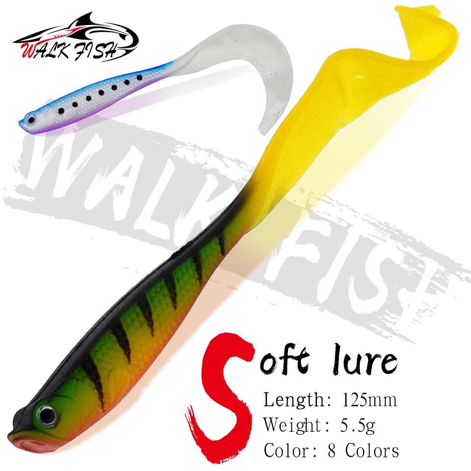 Walk FISH เหยื่อตกปลาไบโอนิค แบบนิ่ม รูปดวงตา 3D ขนาด 12.5 ซม. 5.5 กรัม