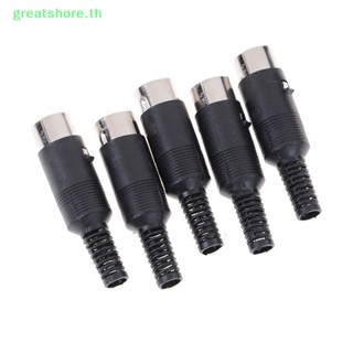 Greatshore ปลั๊กเชื่อมต่อ DIN ตัวผู้ 5 Pin 5 ชิ้น พร้อมอะแดปเตอร์มือจับ พลาสติก