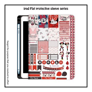 เคส ลายการ์ตูนมินนี่เมาส์ พร้อมช่องใส่ปากกา สําหรับ ipad air 1 2 3 4 5 mini 6 ipad gen 7 8 9 gen10 2022 ipad 2017 2018 pro 10.2 11 นิ้ว 2021