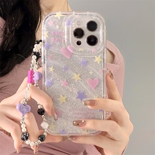 [พร้อมส่ง] เคสโทรศัพท์มือถือ ลายกระดาษกากเพชร พร้อมสายคล้องมือ สําหรับ Apple iPhone 15 14 13 12 11 PROMAX XS XR XSMAX SE2020 6 7 8PLUS MINI