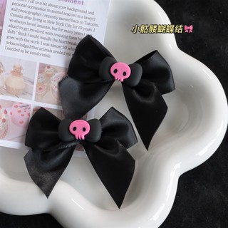 Childrens Skeleton Head Bow Hairpin Black Versatile Girl Duck Mouth Clip Bang Hairpin Headwear (1.4)