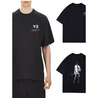 เสื้อยืดแขนสั้นลําลอง ทรงหลวม พิมพ์ลาย Yohji Yamamoto Y3 Chak Waist Sketchman สไตล์ญี่ปุ่น สําหรับผู้ชาย และผู้หญิง