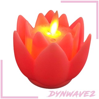 [Dynwave2] โคมไฟตั้งโต๊ะ LED รูปดอกบัว สําหรับตกแต่งบ้าน ในร่ม กลางแจ้ง