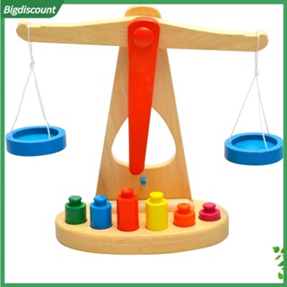 {BIG} Montessori เครื่องชั่งน้ําหนักไม้ ของเล่นเสริมการเรียนรู้เด็ก