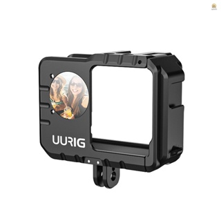 Uurig กรงกล้องวิดีโอ พร้อมเมาท์ขาตั้งกล้องเซลฟี่ กระจกกันรอย แบบเปลี่ยน สําหรับ Insta360 ONE RS