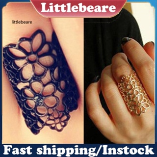 &lt;littlebeare&gt; เครื่องประดับ แหวน โลหะผสม ลายดอกไม้ สามารถปรับได้ แฟชั่นสําหรับผู้หญิง